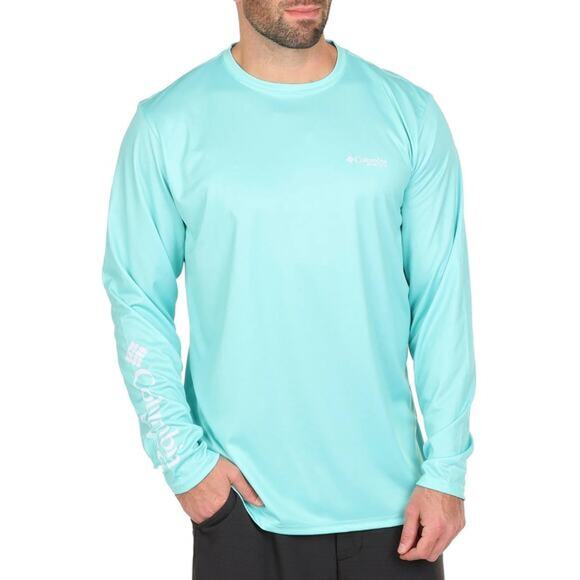 Columbia Men's PFG Florida Fish Flag Long Sleeve Tee - Sage Green, Size XL - Picture 1 of 6